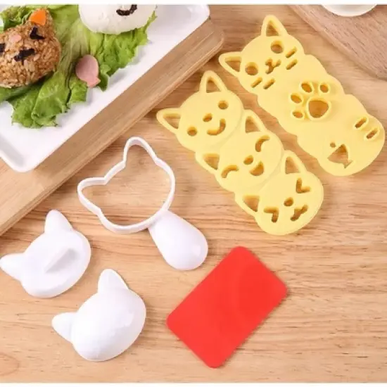 Kitcheniva DIY Bento Cat Rice Ball Mold Nori Cutter image {1}