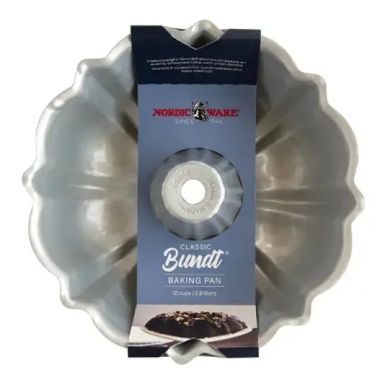 Nordic Ware 12 Cup Aluminum Formed Bundt Pan Blue: Nonstick Baking Pan, Hand Wash, Oven-Safe, Round Tube Pan image {2}