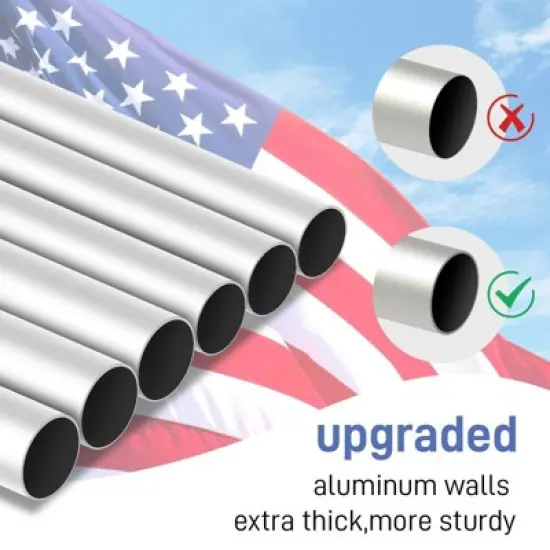 Karl Home 30ft Silver Sectional Aluminum Alloy Flag Pole Kit image {2}