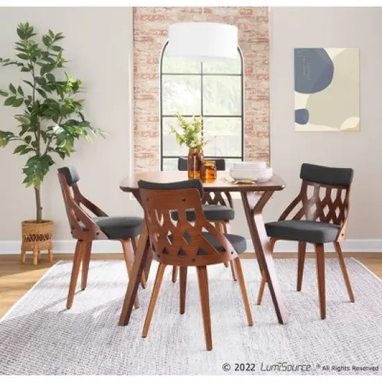 Set of 2 York Dining Chairs Charcoal/Walnut - Lumisource image {9}