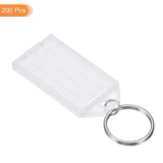 Unique Bargains Plastic Key Tag with Split Ring Labels Window for Luggage Hotel image {2}