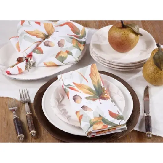Saro Lifestyle Fall Leaf Napkin, 20" Square, Multi (Set of 4) image {4}