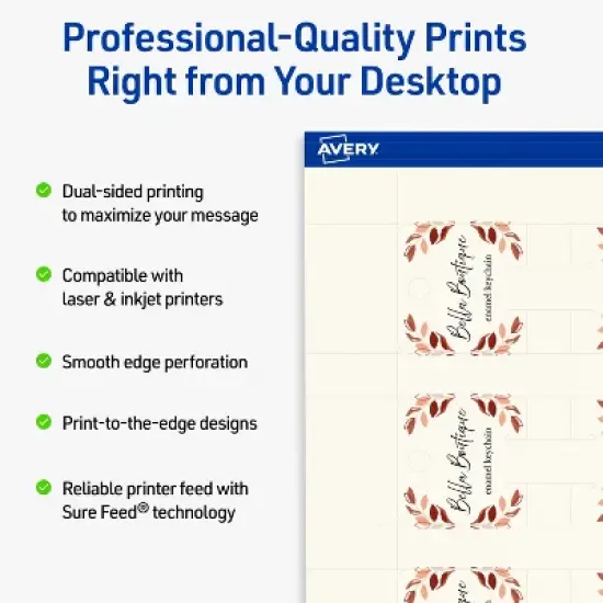 Avery Rounded Slot Tags, 1-1/2" x 2-1/2", Matte Ivory, 100 Total image {1}