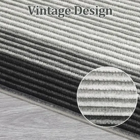 Modern Abstract Area Rug Machine Washable Rug for Living Room, Non-Slip Non Shedding Gradient Soft Carpet, Low Pile Indoor Foldable Printed Rug image {2}