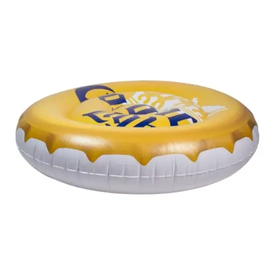 Northlight 51.5" Corona Yellow and Blue Inflatable Bottle Cap Pool Float image {1}