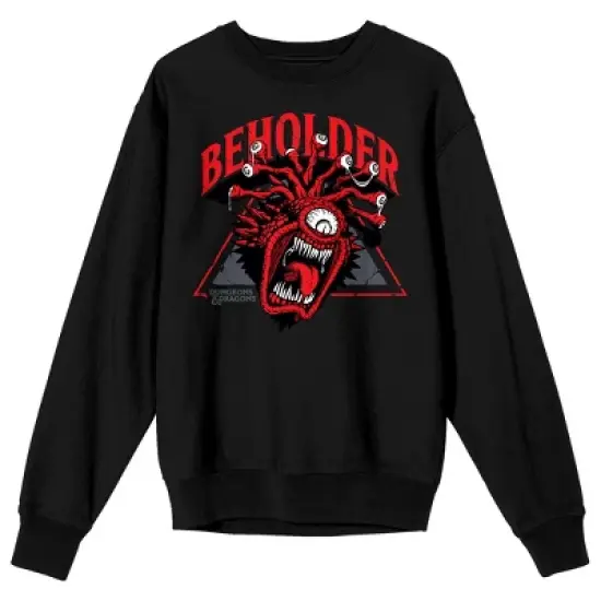 Dungeons & Dragons Beholder Crew Neck Long Sleeve Men's Black Sweatshirt image {8}