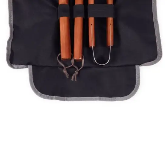 Picnic Time BBQ Tote - Black/Silver 3 Pc Tool Set with Tote image {4}