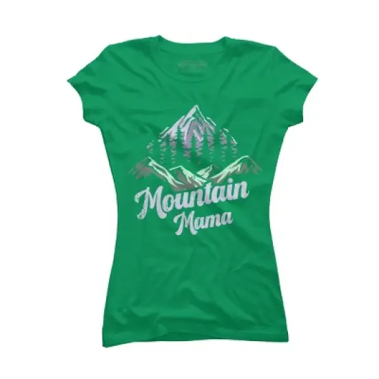 Junior's Design By Humans Mountain Mama Camping Adventure Mom By Flowerr T-Shirt image {7}