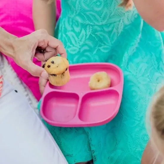 Re-Play 2pc Recycled Divided Plates Lavender and Pink image {3}