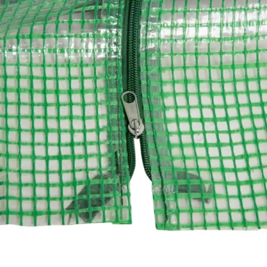 Outsunny 6' x 3' x 3' Portable Mini Greenhouse Outdoor Garden with Large Zipper Doors and Water/UV PE Cover, Green image {4}