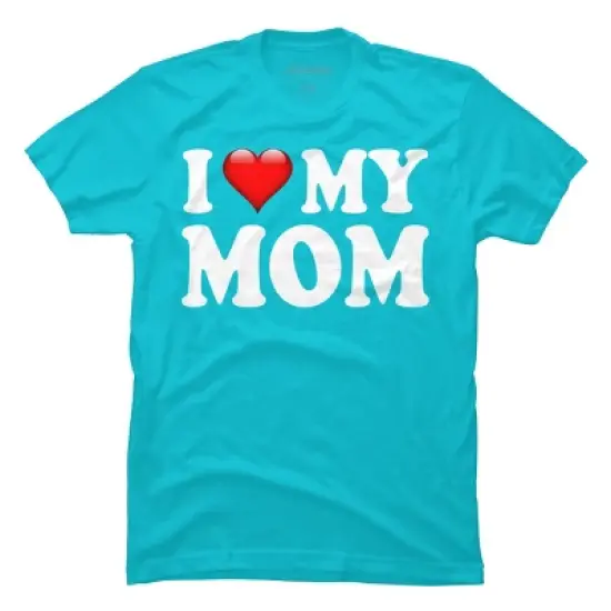 Men's Design By Humans I Love My Mom Bold Text By ArmyTee T-Shirt image {4}