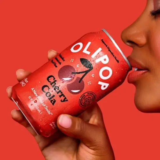 OLIPOP Cherry Cola Prebiotic Soda - 4ct/12 fl oz Cans image {3}