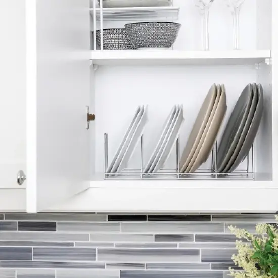 Better Houseware 4-Section Plate Rack in Silver image {4}