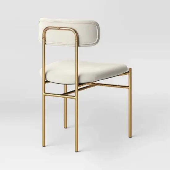 Orion Luxe Dining Chair with Brass Legs Gray Velvet - Threshold&trade; image {3}