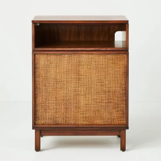 Wood & Cane Transitional Record Player Media Cabinet Brown - Hearth & Hand&trade; with Magnolia image {2}