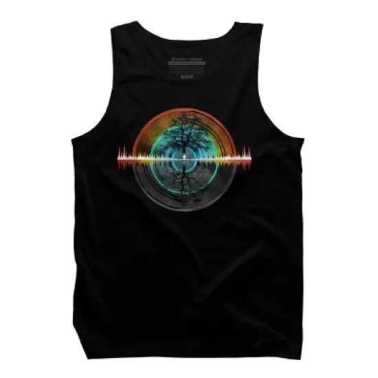 Men's Design By Humans Color Nature Sounds Night Oak Tree By Maryedenoa Tank Top image {2}