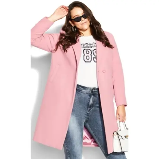 Women's Plus Size Effortless Chic Coat - blush | CITY CHIC image {7}