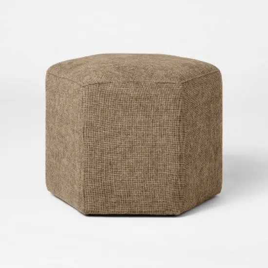 Hex Upholstered Ottoman Tan - Threshold&trade; designed with Studio McGee image {2}