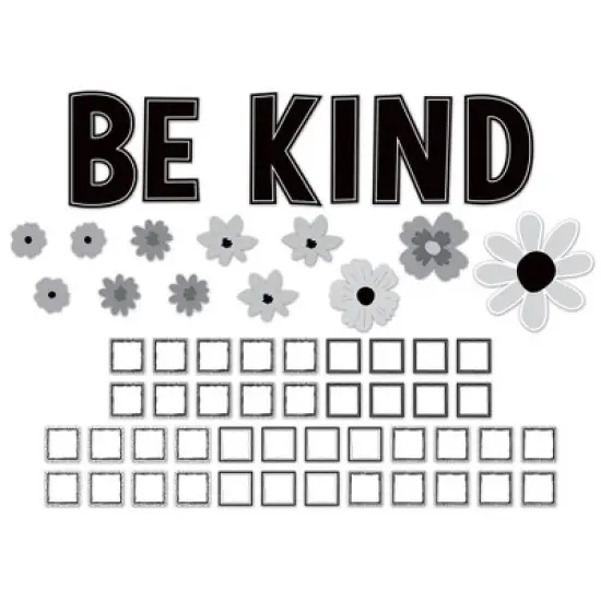 Teacher Created Resources&reg; Black and White Floral Be Kind Bulletin Board Set, 60 Pieces image {3}