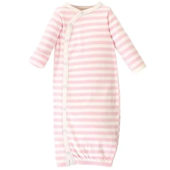 Touched by Nature Baby Girl Organic Cotton Side-Closure Snap Long-Sleeve Gowns 3pk, Butterflies image {2}