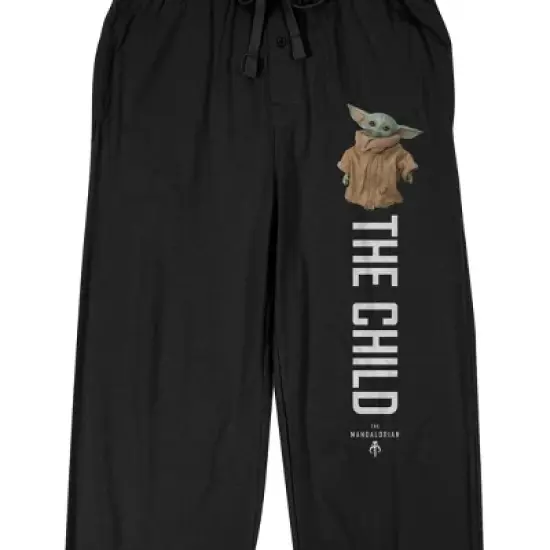 Mens Black Mandalorian Baby Yoda The Child Sleep Pajama Pants image {2}