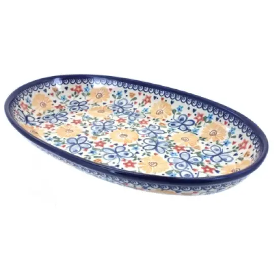 Blue Rose Polish Pottery 104 Vena Oval Platter image {6}