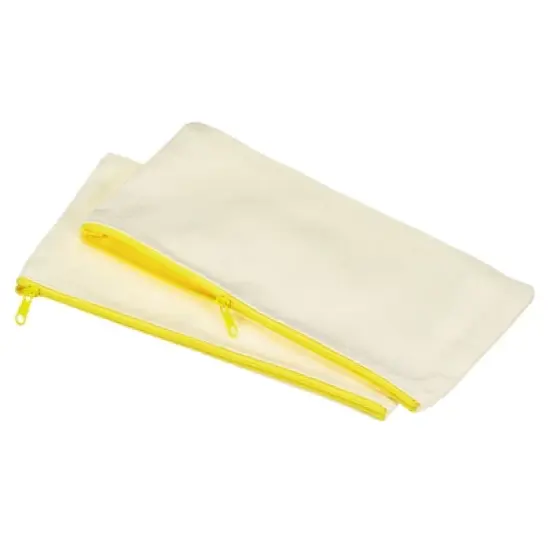 Unique Bargains Canvas Makeup Pencil Organizing Blank DIY Zipper Pouches 10 Pcs image {3}