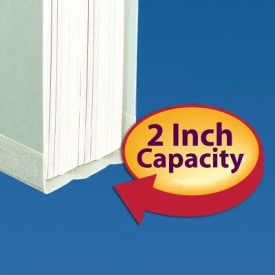 Smead Pressboard File Folder with SafeSHIELD  Fasteners, 2 Fasteners, 1/3-Cut Tab, 2" Expansion, Letter Size, Gray/Green, 25 per Box (14934) image {4}