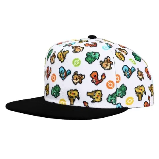 Pokemon Starters White Snapback Hat image {1}