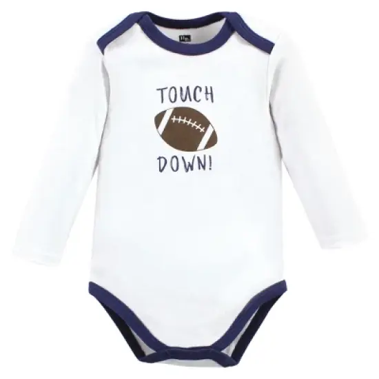 Hudson Baby Infant Boy Cotton Long-Sleeve Bodysuits, Football Buddy 3-Pack image {2}