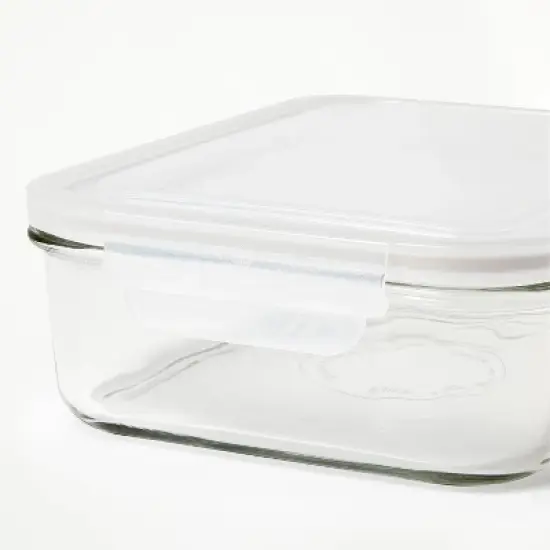 8 Cup Glass Food Storage Container Clear - Figmint&trade;: Glass Container with Lid, Dishwasher & Microwave Safe image {3}