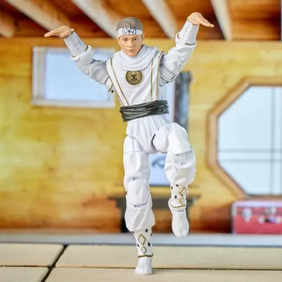 Power Rangers Lightning Collection Mighty Morphin X Cobra Kai Daniel LaRusso Morphed White Crane Ranger Action Figure (Target Exclusive) image {6}
