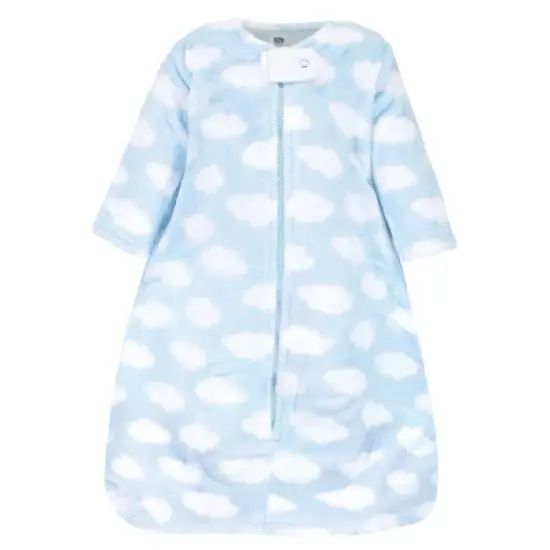 Hudson Baby Infant Boy Plush Sleeping Bag, Sack, Blanket, Blue Clouds image {2}