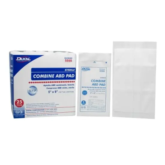 Dukal Combine ABD Pad Sterile 5" x 9", 25 Ct image {2}