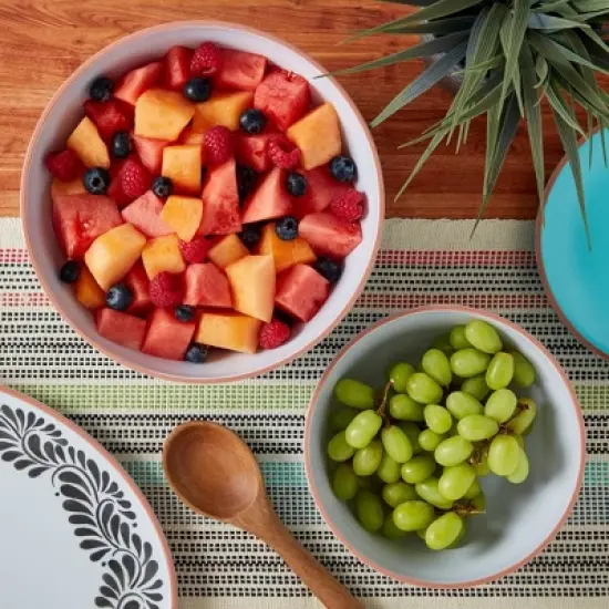 Infuse 2pc Melamine Oval Serving Bowl Set Blue image {1}
