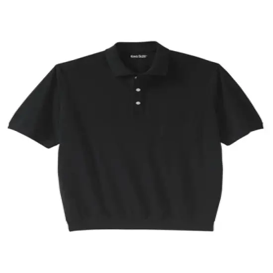 KingSize Men's Big & Tall Banded Bottom Pocket Shrink-Less&trade; Piqu&eacute; Polo Shirt image {10}