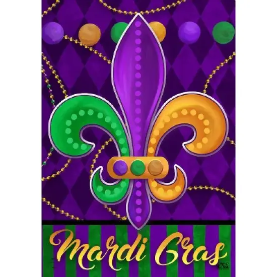 Briarwood Lane Double Sided Garden Flag 12x18 For Outdoor Mardi Gras Fleur-De-Lis For Mardi Gras Garden Flag Flags For Outside image {2}