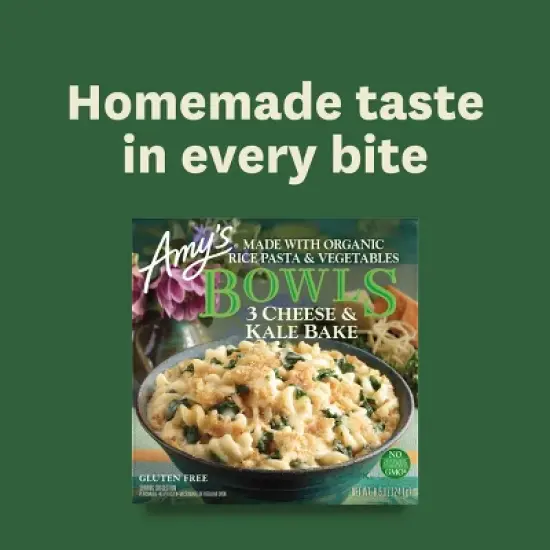 Amy's Gluten Free Frozen Three Cheese Kale Bowl - 8.5oz image {8}