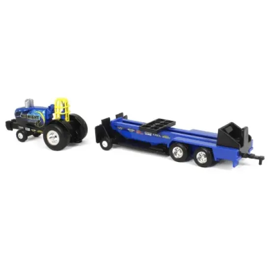 1/64 New Holland "Midnight Blue" Pulling Tractor with Pulling Sled, 37940-2 image {3}