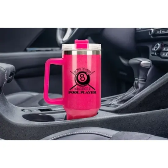 100 North Less Talkin' More Chalkin' Billards Pool Player Wrap-Around 40 Oz. Stainless Steel Water Bottle Coffee Mug, Spill & Leak Resistant, Travel image {4}