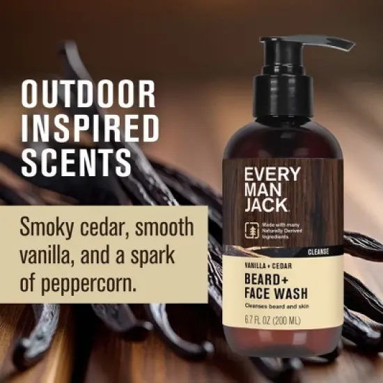 Every Man Jack Beard and Face Wash - Vanilla + Cedar - 6.7 fl oz image {3}
