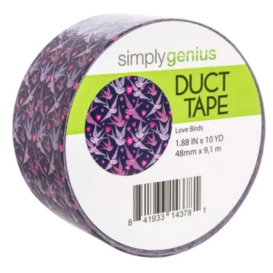 Simply Genius Pattern Duct Tape Heavy Duty, Colored Craft Supplies for Kids & Adults DIY Projects, 1.8 in x 10 yards (Love Birds) image {5}