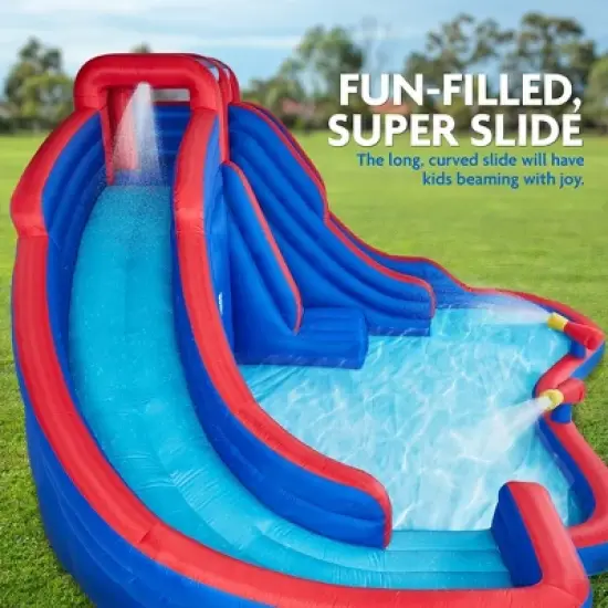 Sunny & Fun Inflatable Kids Backyard Double Water Slide Park with Pool image {2}