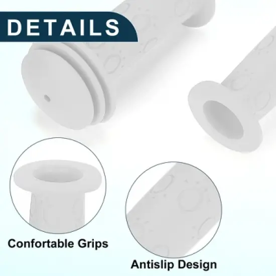 Unique Bargains Bike Handlebar Grips Covers 3.74" White 1 Pair image {3}