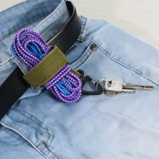 Unique Bargains Glove Holder Set 3Pcs Nylon Webbing 360 Degree Revolve Buckle with Key Clip for Belt Black Green Khaki image {4}