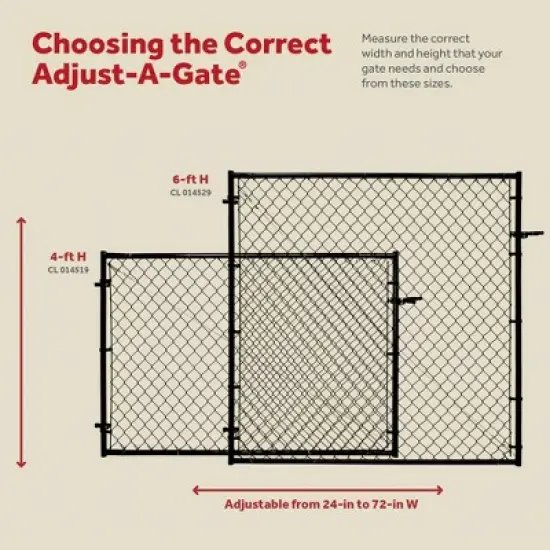 Adjust-A-Gate Fit-Right Adjustable Chain Link Gate Hardware Kit with Square Corner Frame and No Sag Chain Link for Decking and Fencing, Black image {4}