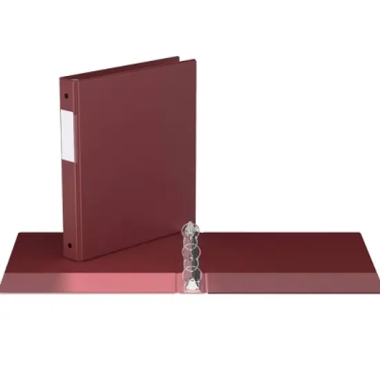 Davis Group 6pk 1" Premium Economy Round Ring Binders Burgundy: Hard Cover, 200 Sheet Capacity, 2 Pockets, Polypropylene image {1}
