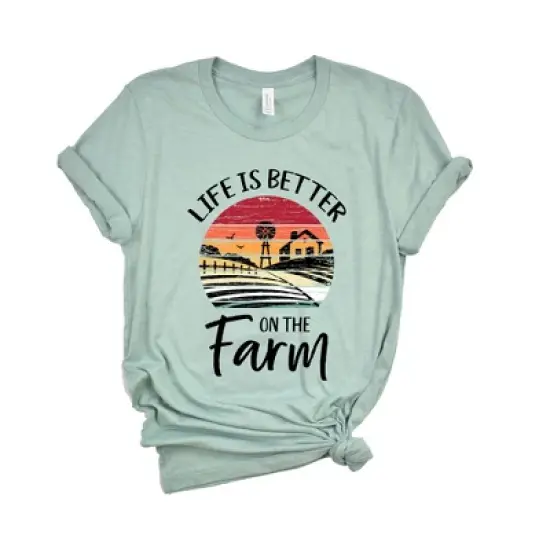 Simply Sage Market Women's Life Is Better On The Farm Sunset Short Sleeve Graphic Tee image {5}