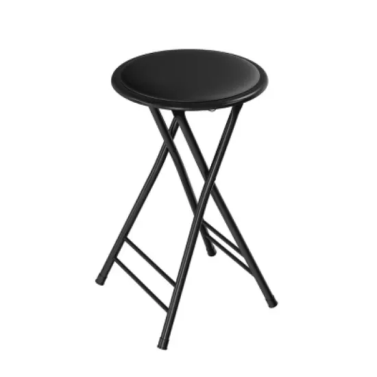 Set of 4 Counter Height Bar Stools &ndash; 24-Inch Backless Folding Chairs with 300lb Capacity for Kitchen, Rec Room, or Game Room by Trademark Home (Black) image {7}