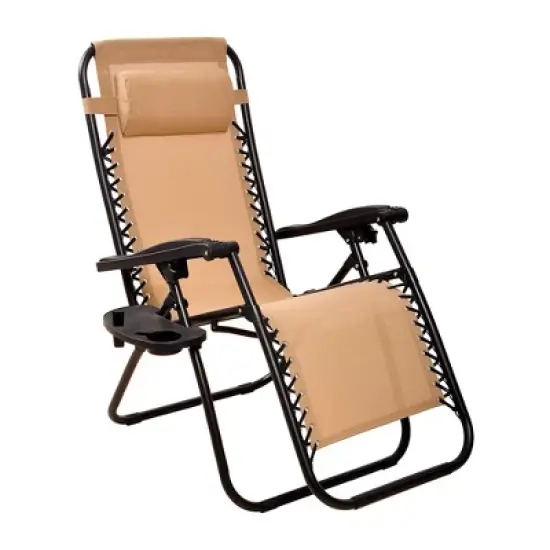 Elevon Adjustable Outdoor Zero Gravity Recliner Lounge Chair w/ Detachable Cup Holder for Deck or Beach Bonfire, Weight 300Lbs Max image {4}